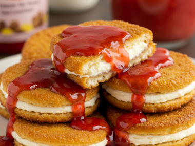 Fried Strawberry Cheesecake Sandwiches