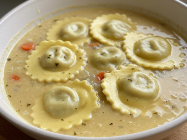 Creamy Tuscan Ravioli Soup