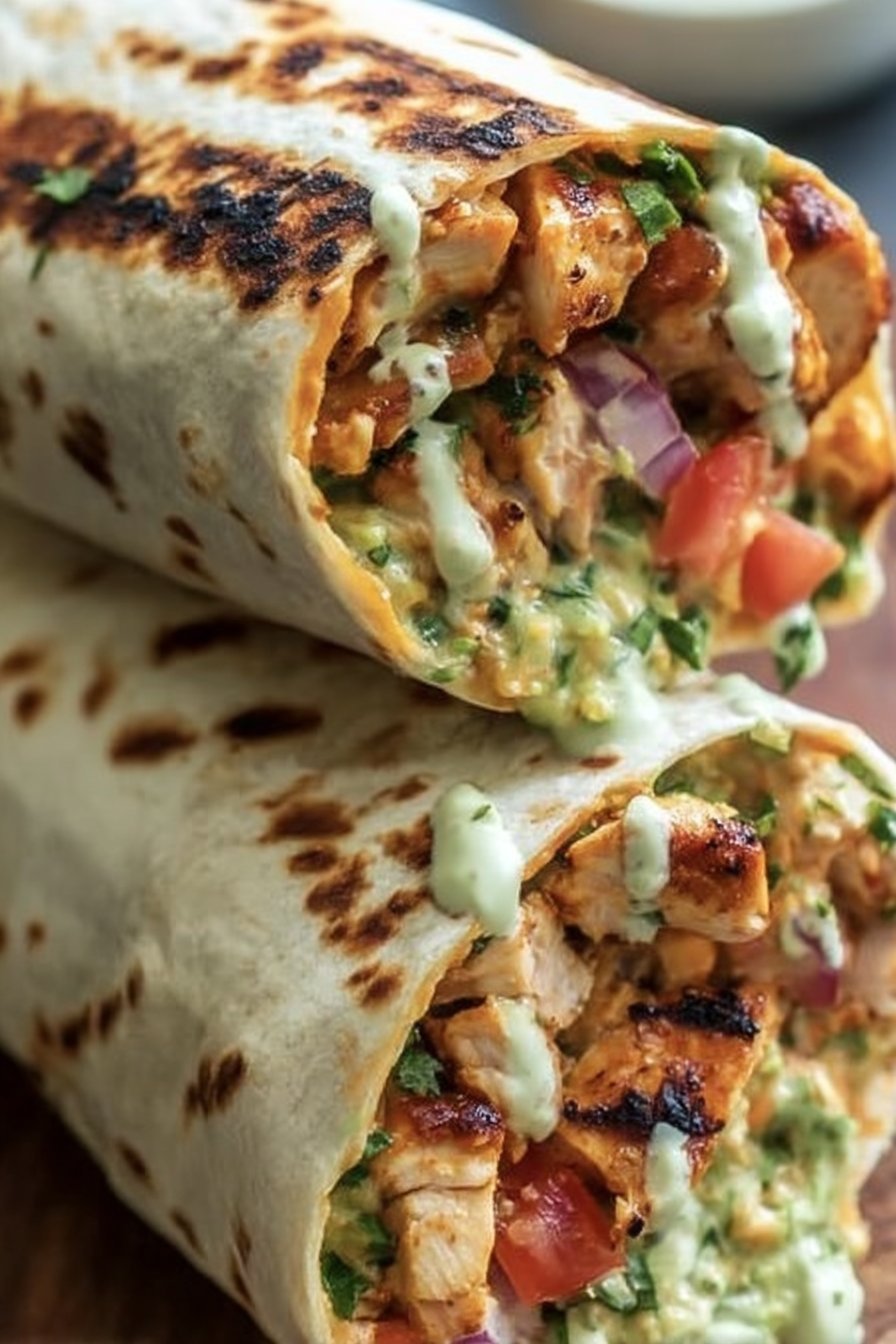 Chipotle Ranch Grilled Chicken Burrito Recipe | Smoky-spicy-creamy