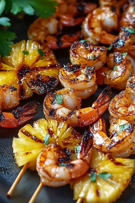 Grilled Jerk Shrimp and Pineapple Skewers