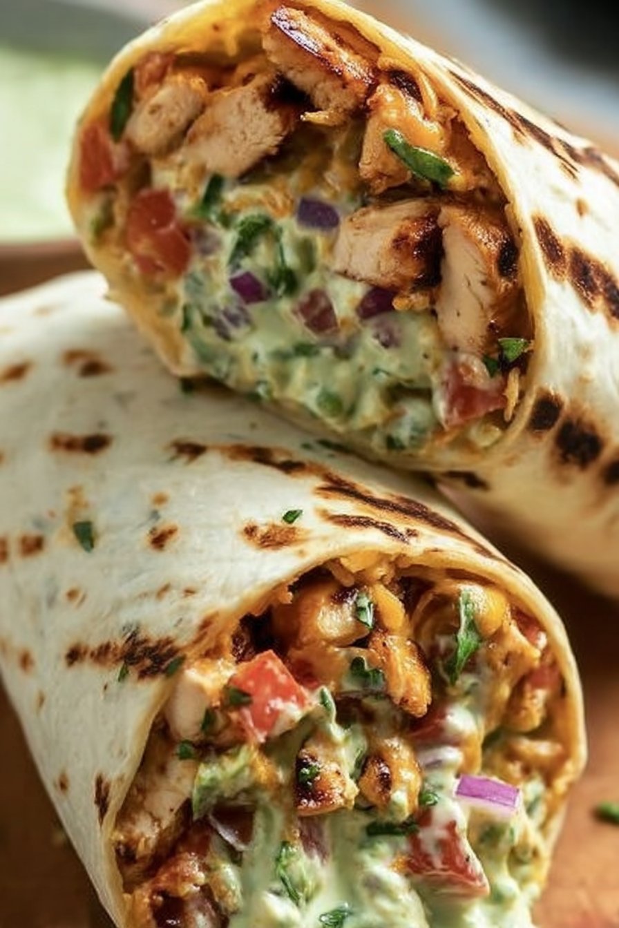 Chipotle Ranch Grilled Chicken Burrito Recipe | Smoky-spicy-creamy