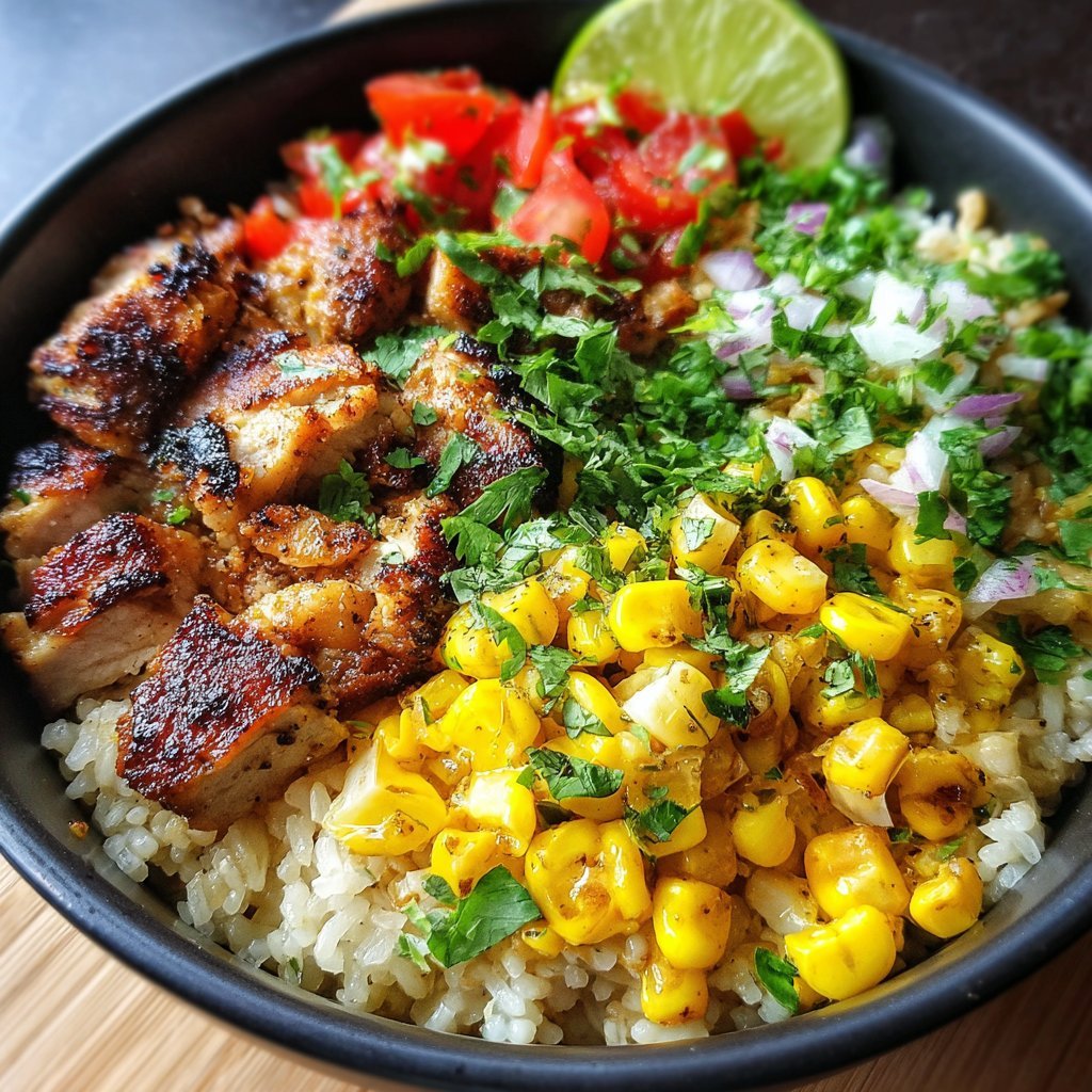 Street Corn Chicken Rice Bowl