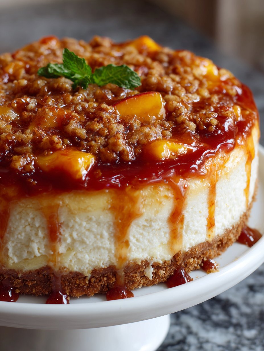 Peach Cobbler Cheesecake