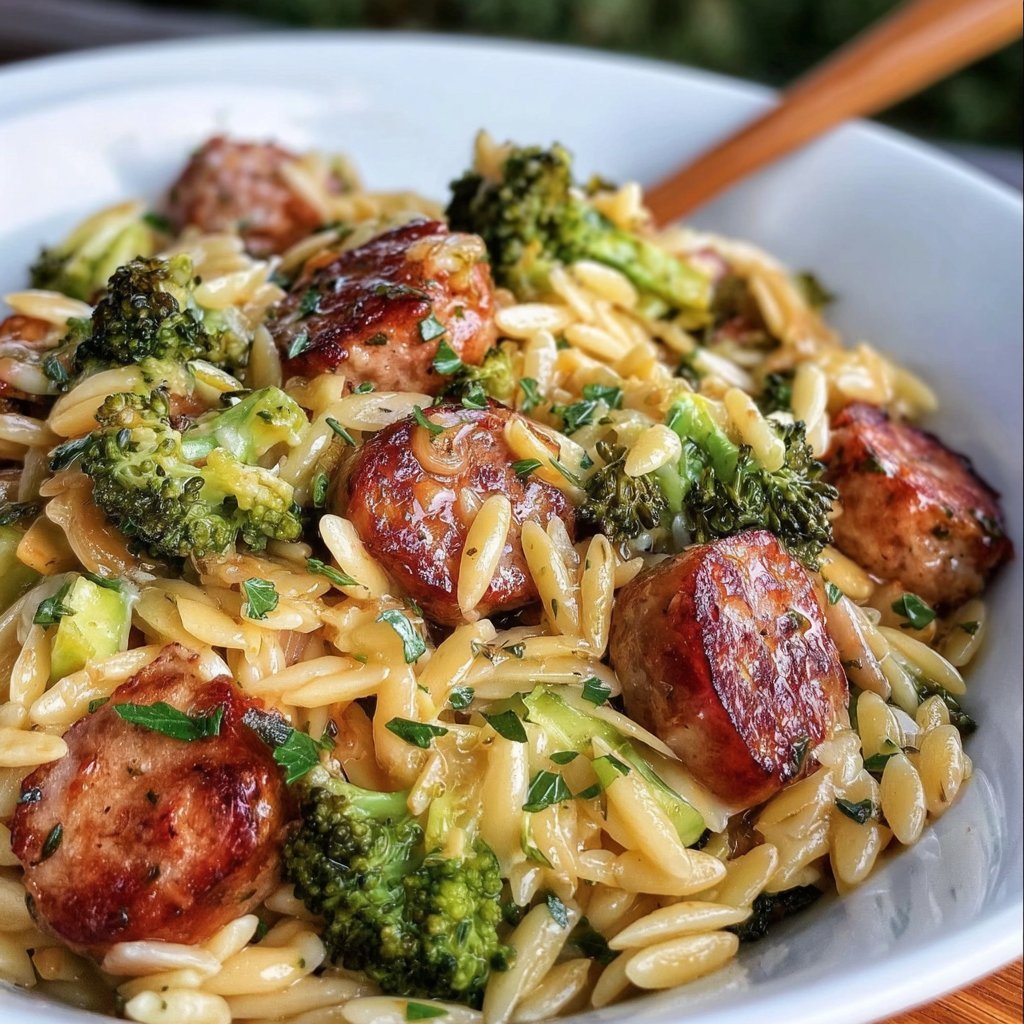Chicken Sausage Broccoli Orzo