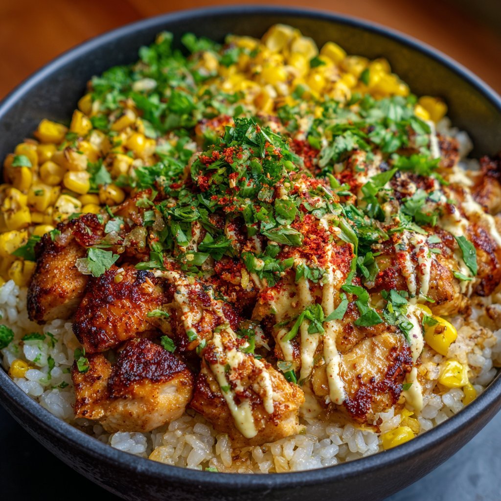 Street Corn Chicken Rice Bowl