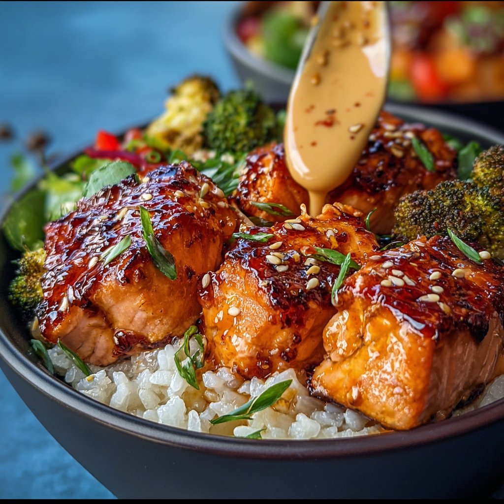 Sriracha Honey Salmon Bowls