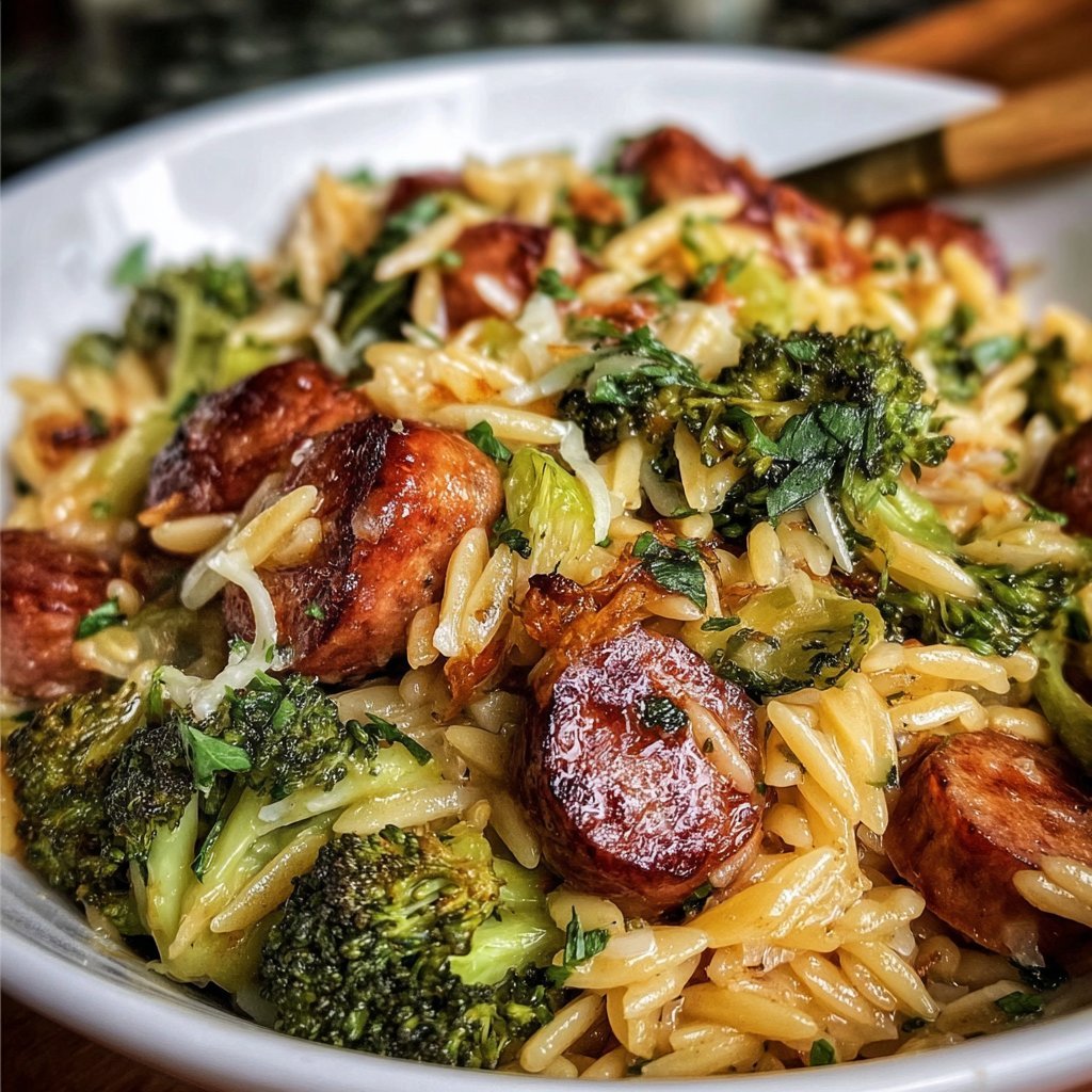 Chicken Sausage Broccoli Orzo