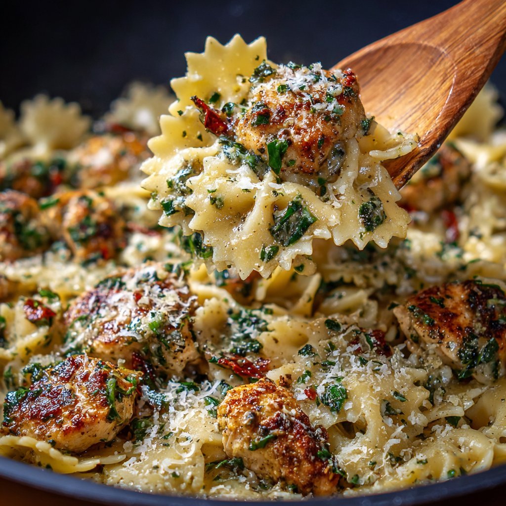 Garlic Butter Chicken Bites with Savory Creamy Parmesan Pasta