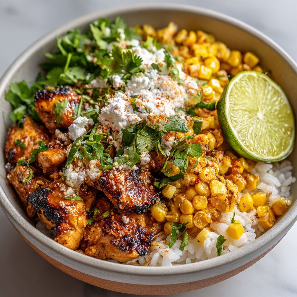 Street Corn Chicken Rice Bowl