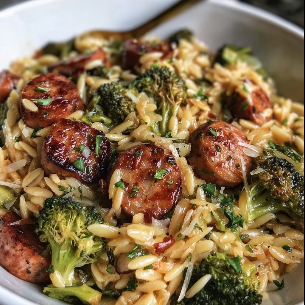 Chicken Sausage Broccoli Orzo