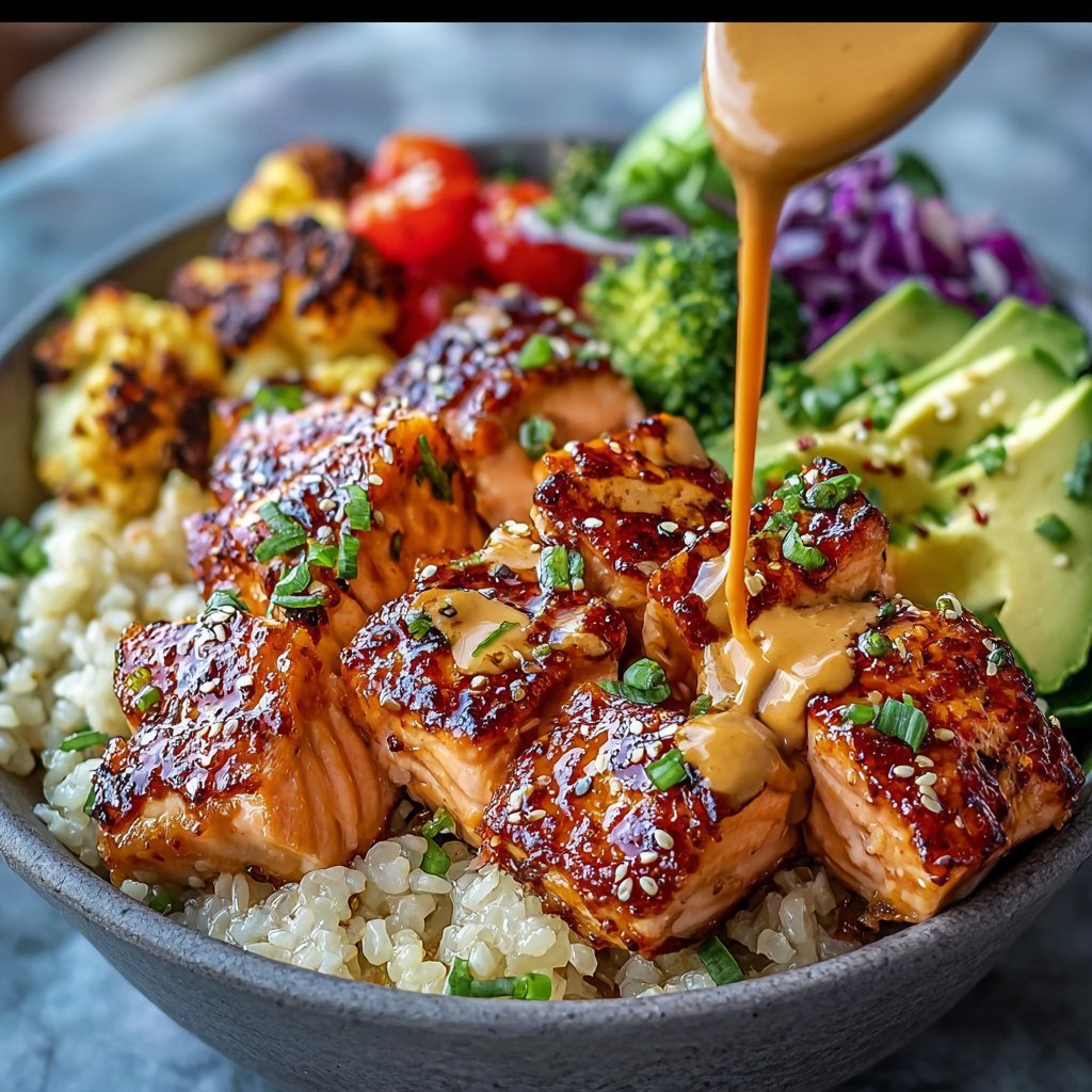 Sriracha Honey Salmon Bowls