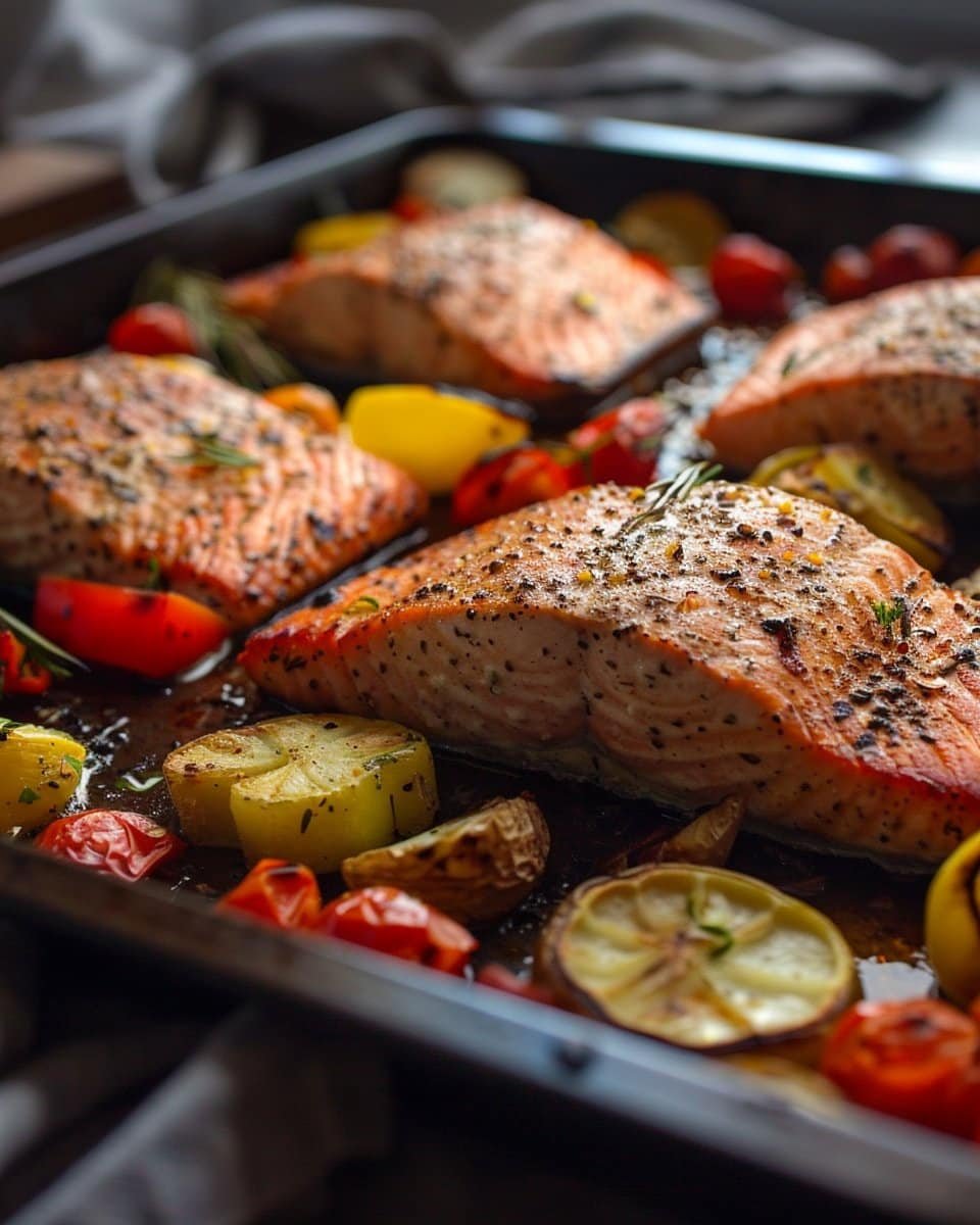 Oven-Baked Salmon with Roasted Vegetables