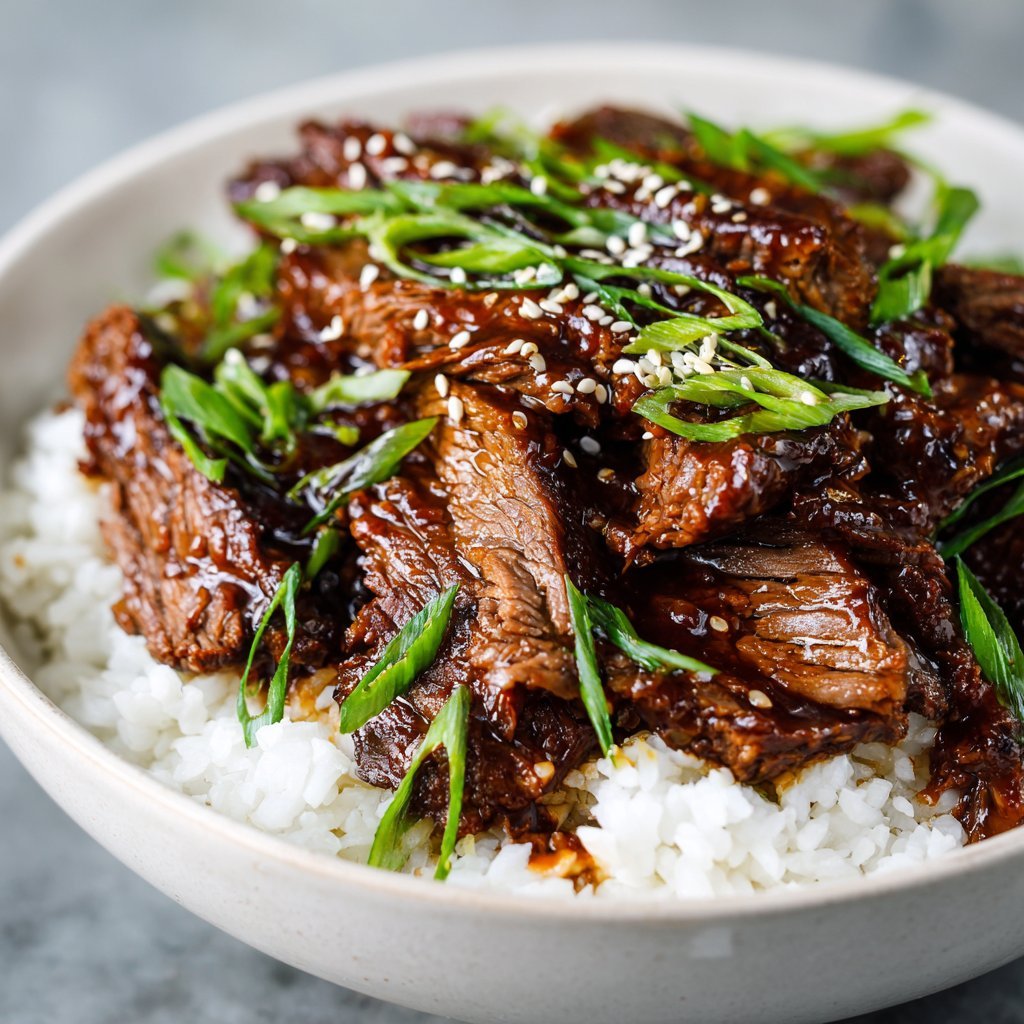 Korean Slow Cooker Beef with Sweet and Savory Glaze