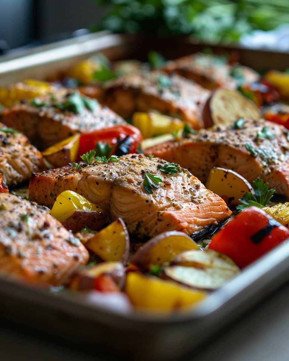 Oven-Baked Salmon with Roasted Vegetables