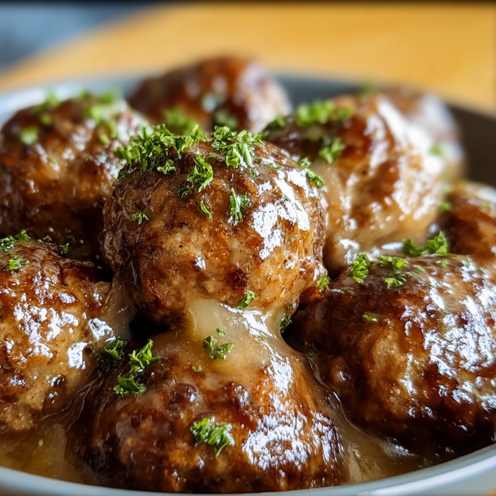 Crock Pot French Onion Meatballs