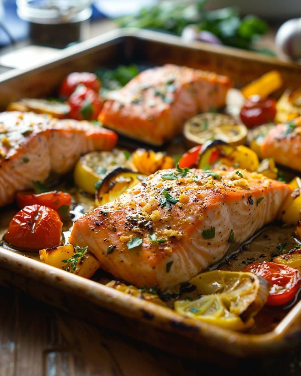 Oven-Baked Salmon with Roasted Vegetables