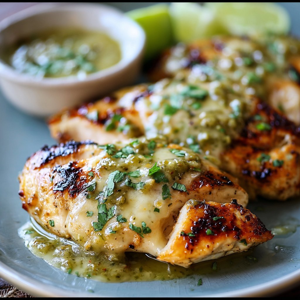 Grilled Salsa Verde Pepper Jack Chicken Recipe