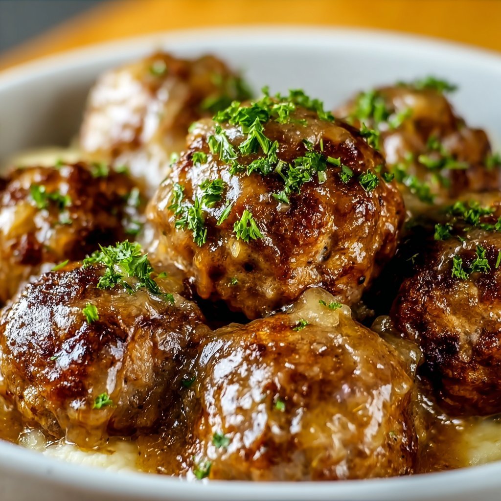 Crock Pot French Onion Meatballs
