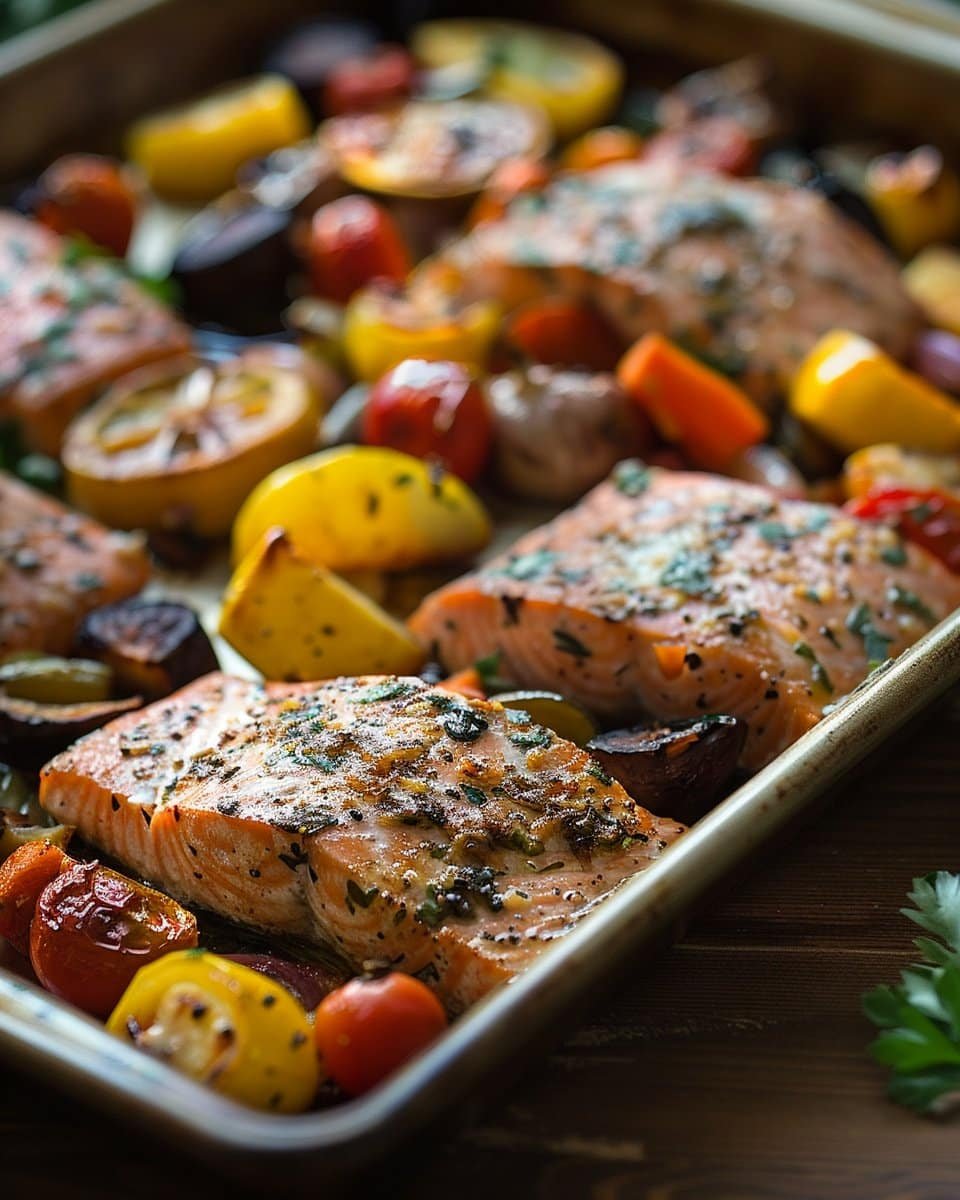 Oven-Baked Salmon with Roasted Vegetables