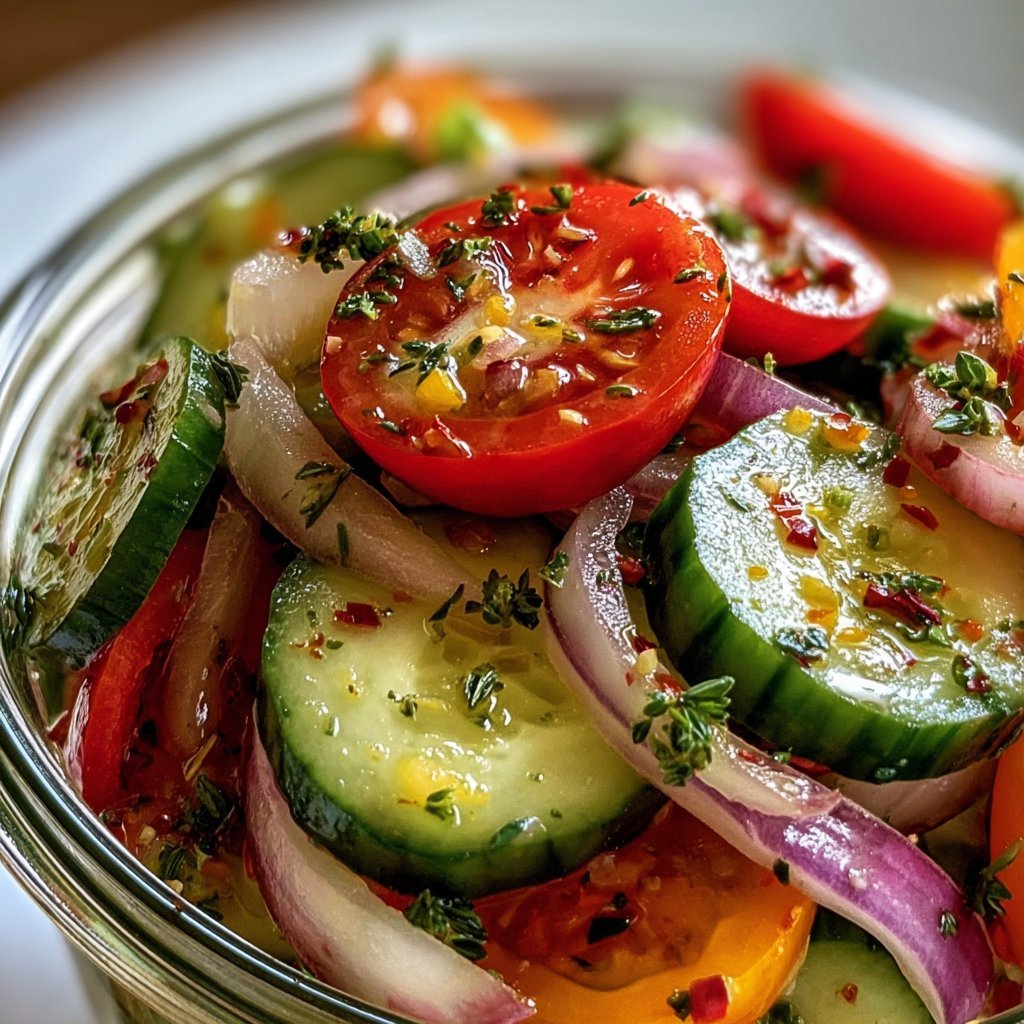 Marinated Cucumbers, Onions, and Tomatoes