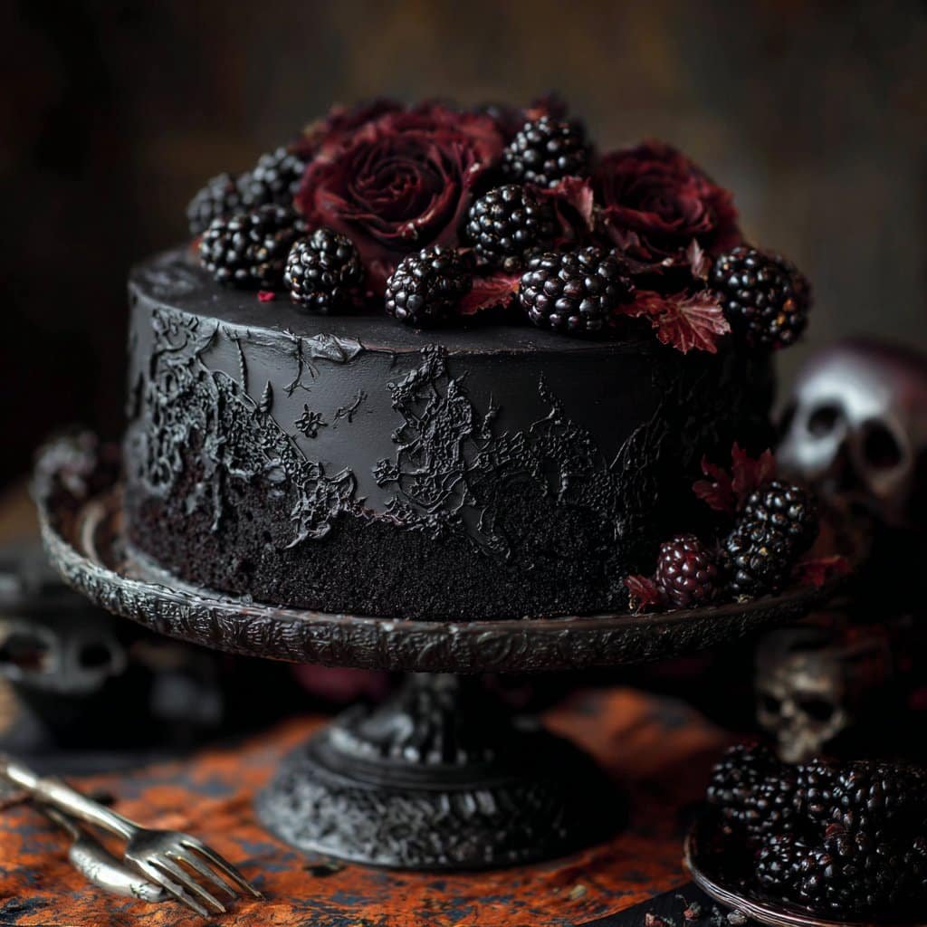 Black Velvet Halloween Cake