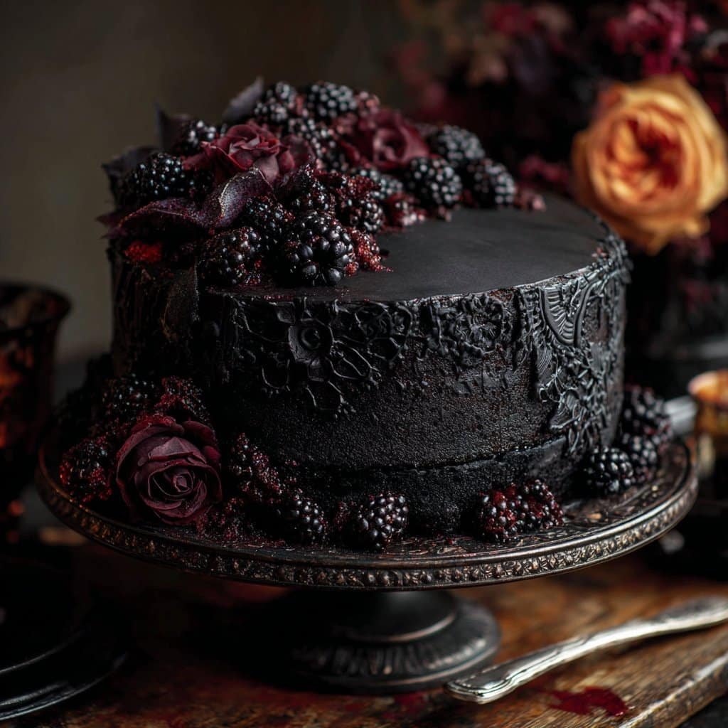 Black Velvet Halloween Cake