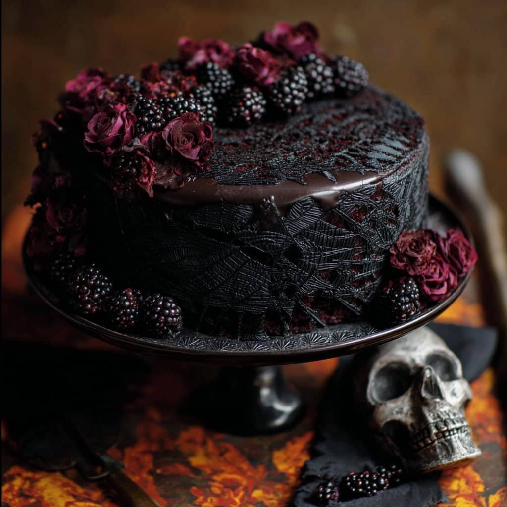Black Velvet Halloween Cake