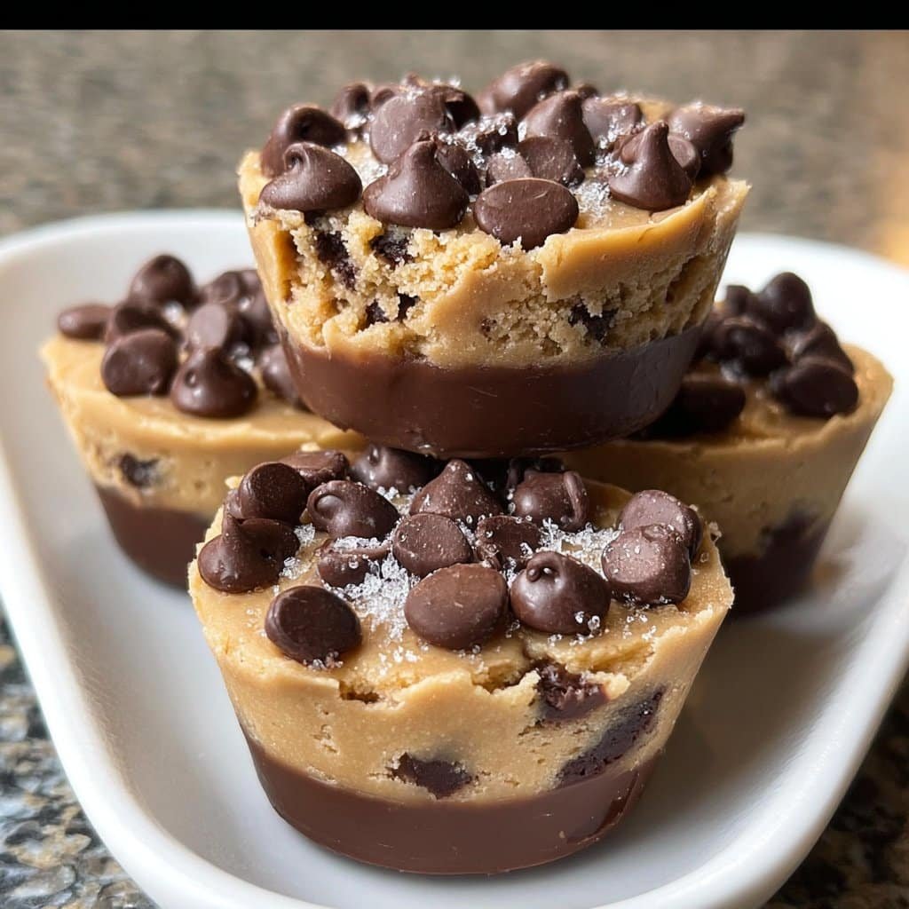 Chocolate Chip Cookie Dough Cups No Bake & Egg-free