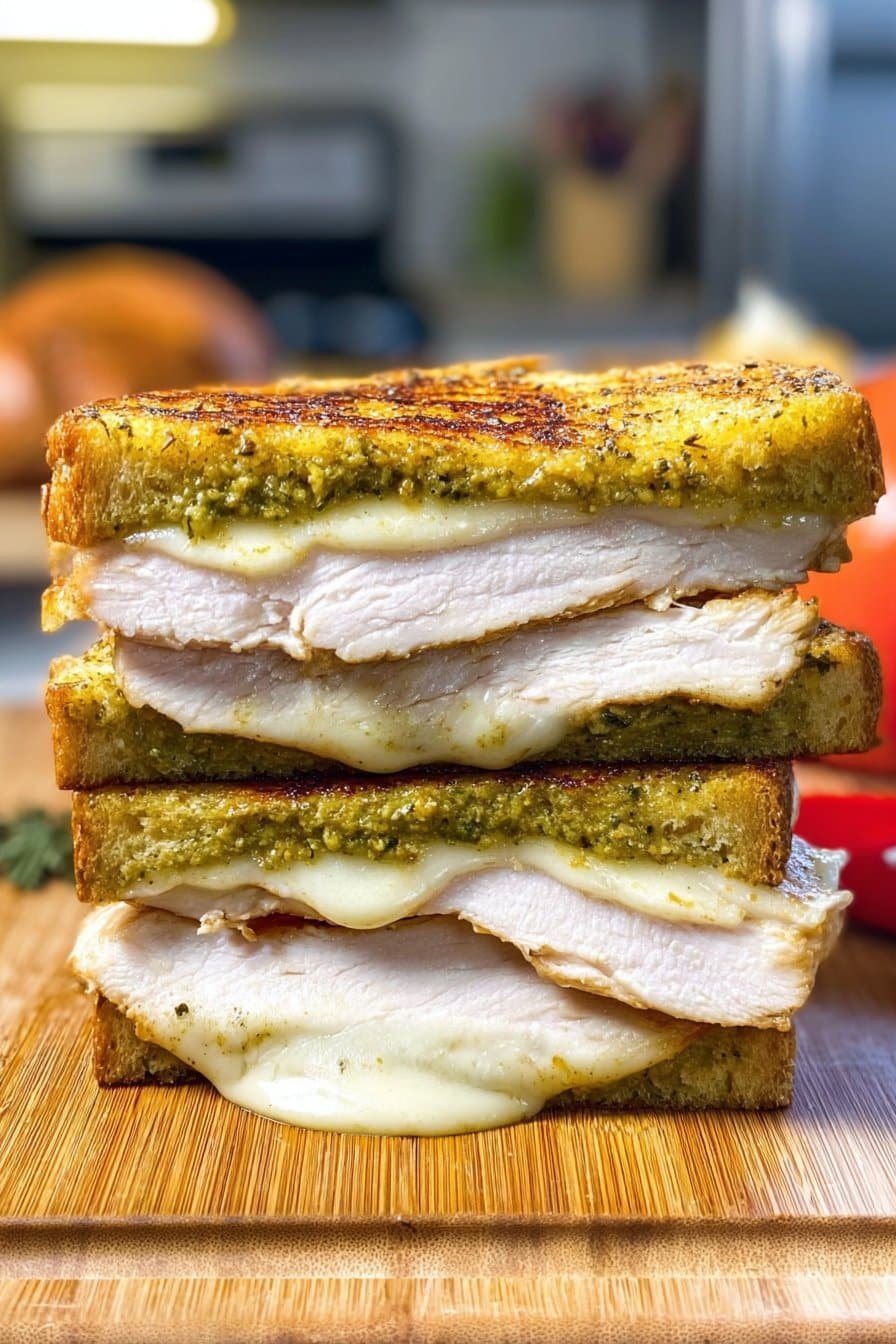 Crispy Grilled Chicken Grilled Cheese Sandwich