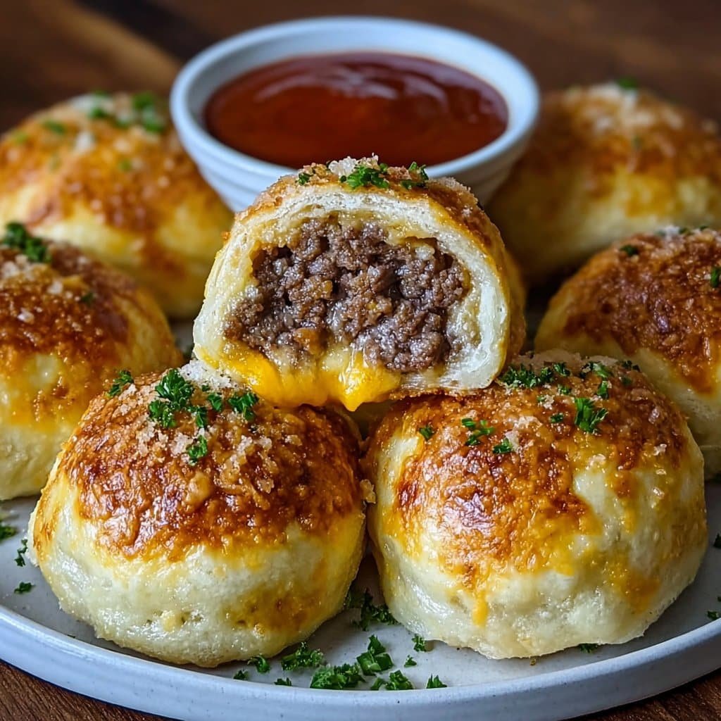 Garlic Parmesan Cheeseburger Bombs