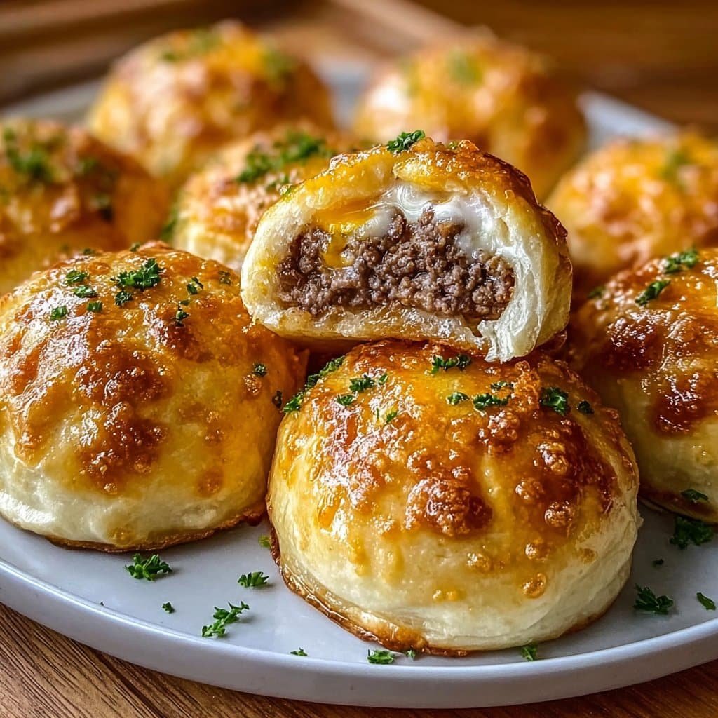 Garlic Parmesan Cheeseburger Bombs