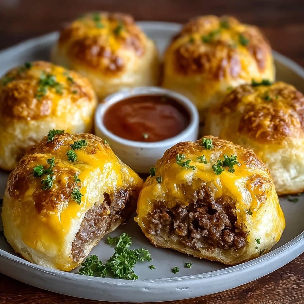 Garlic Parmesan Cheeseburger Bombs