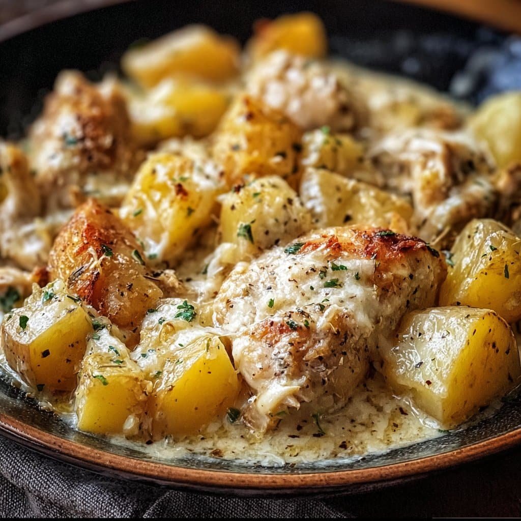Garlic Parmesan Crockpot Chicken and Potatoes