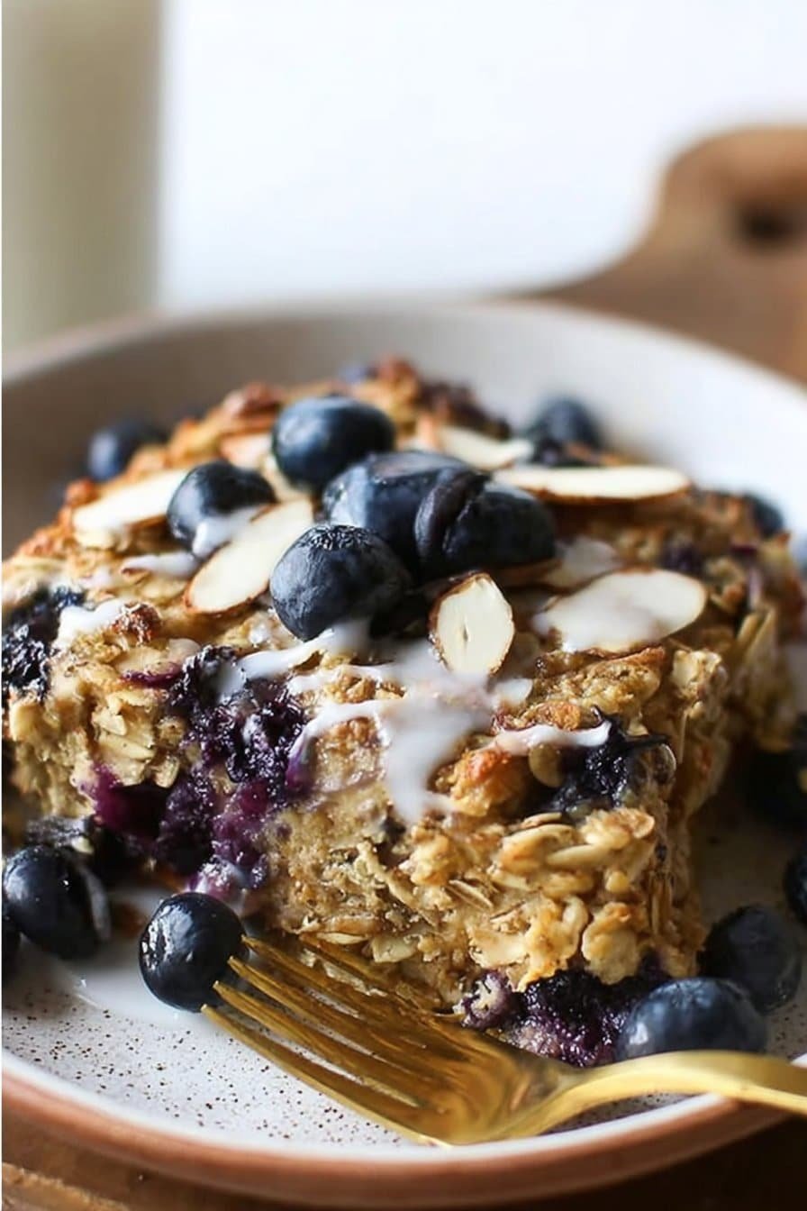 Healthy Blueberry Baked Oatmeal