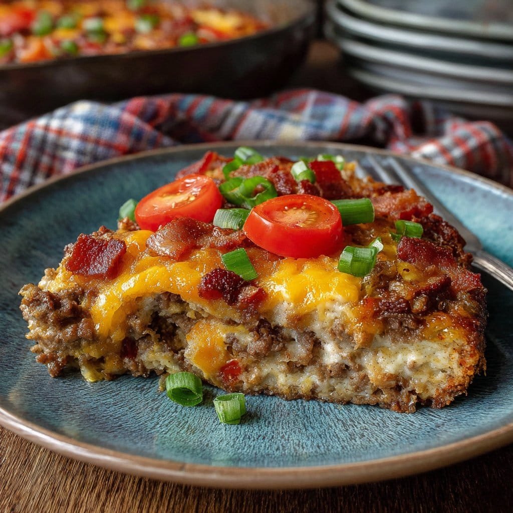 Low-Carb Bacon Cheeseburger Casserole