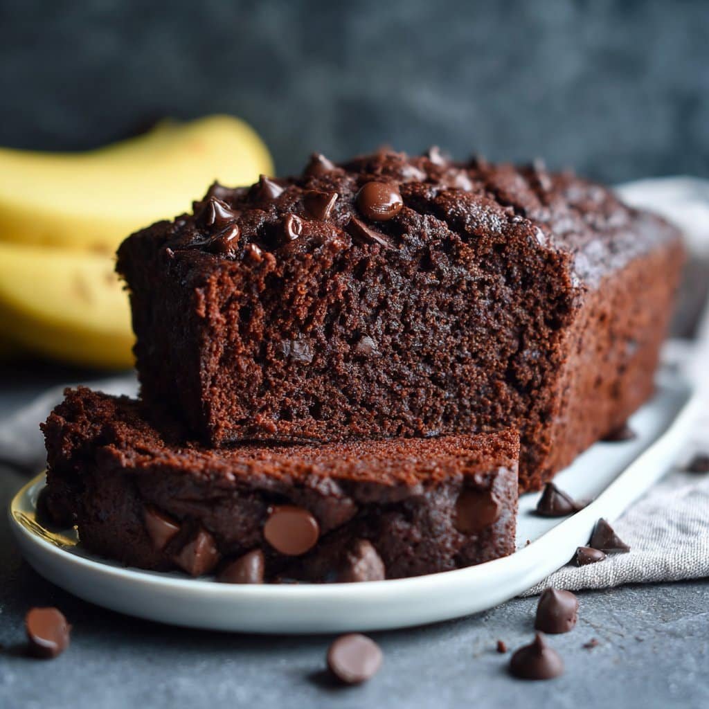 Healthy Chocolate Banana Bread (Oil-free)