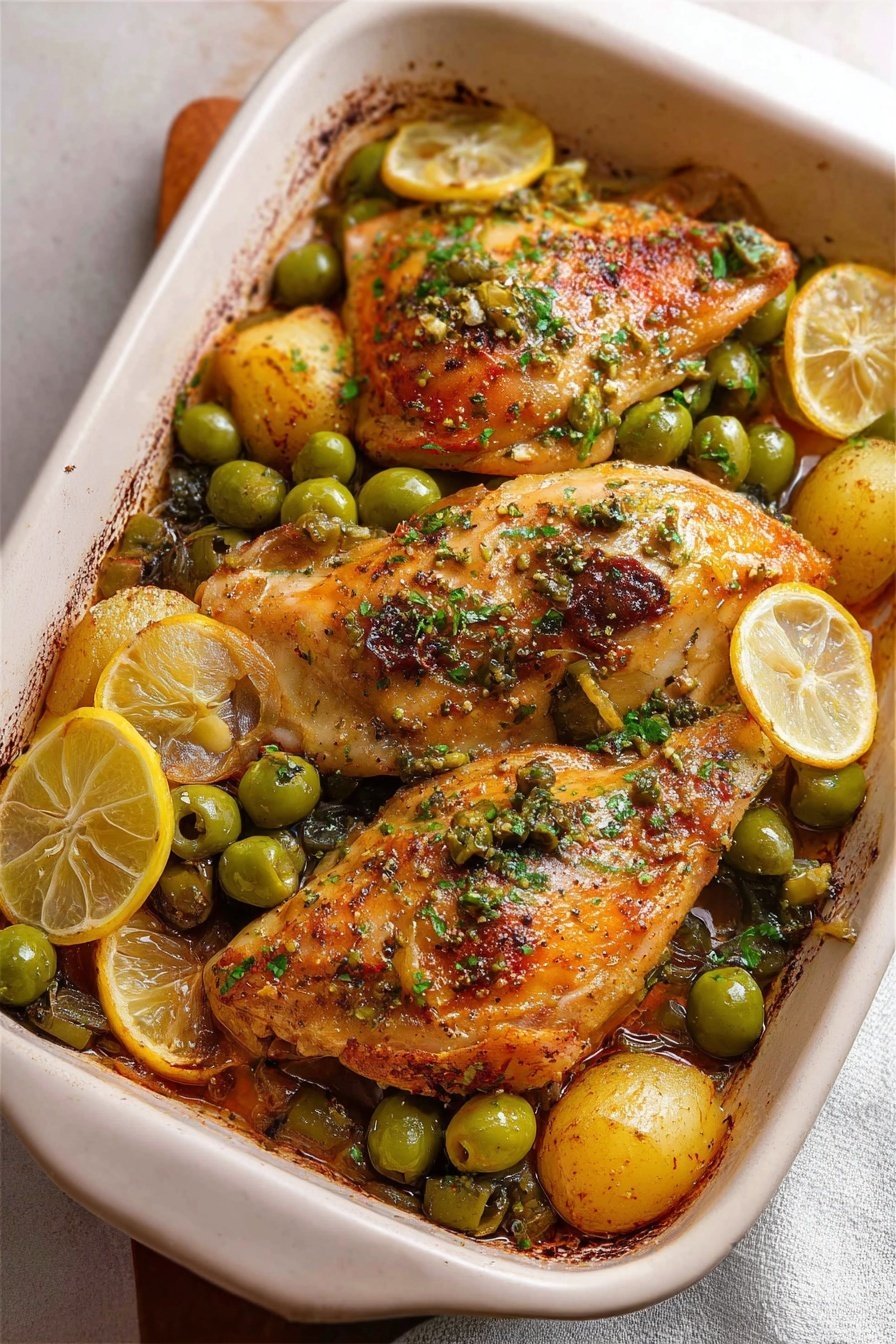 Oven-Baked Chicken with Green Olives