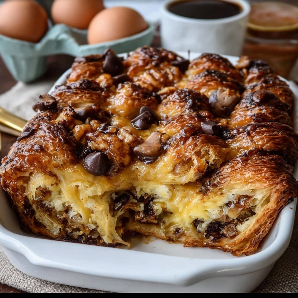 Chocolate Croissant Breakfast Bake
