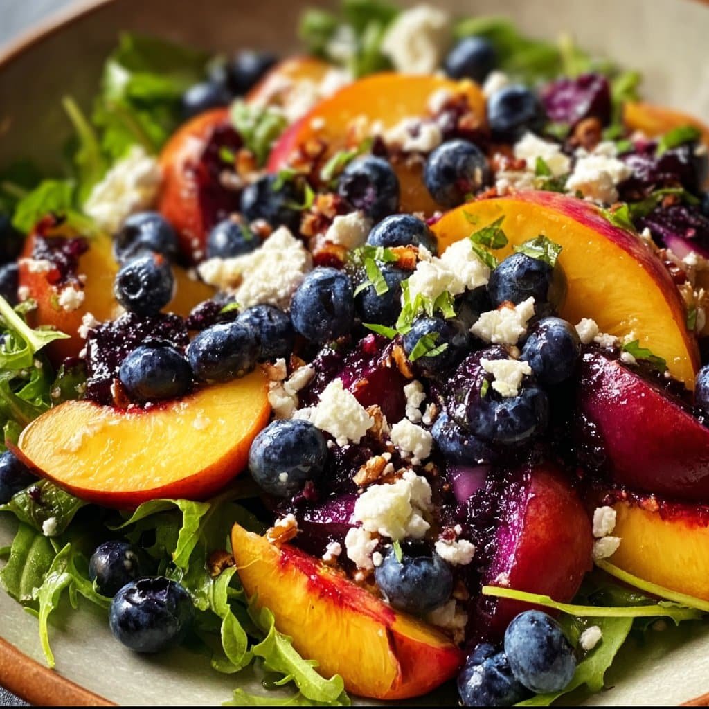 Blueberry Peach Feta Salad