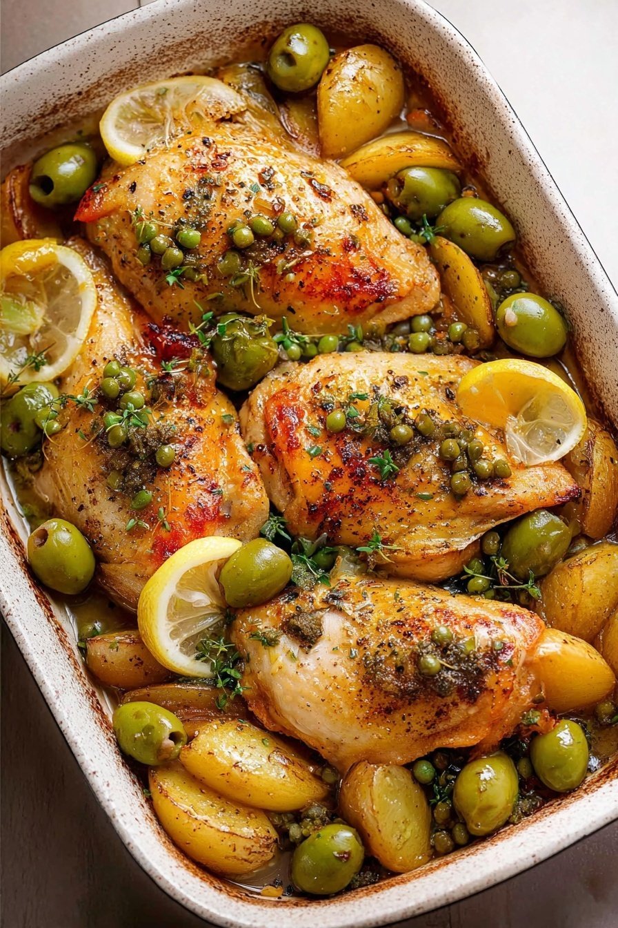 Oven-Baked Chicken with Green Olives