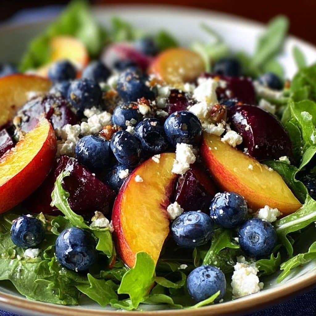 Blueberry Peach Feta Salad