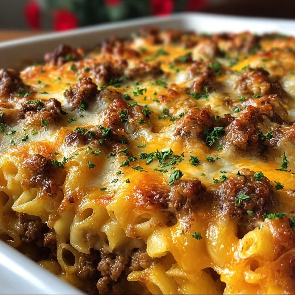 Meatloaf and Cheddar Shells Casserole