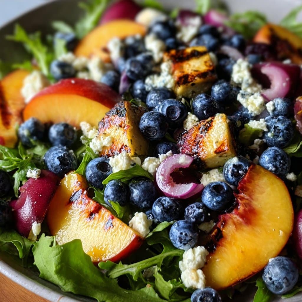 Blueberry Peach Feta Salad