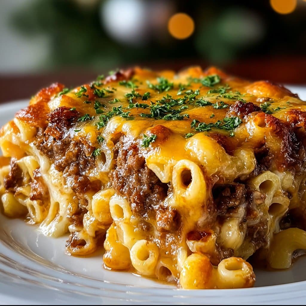 Meatloaf and Cheddar Shells Casserole