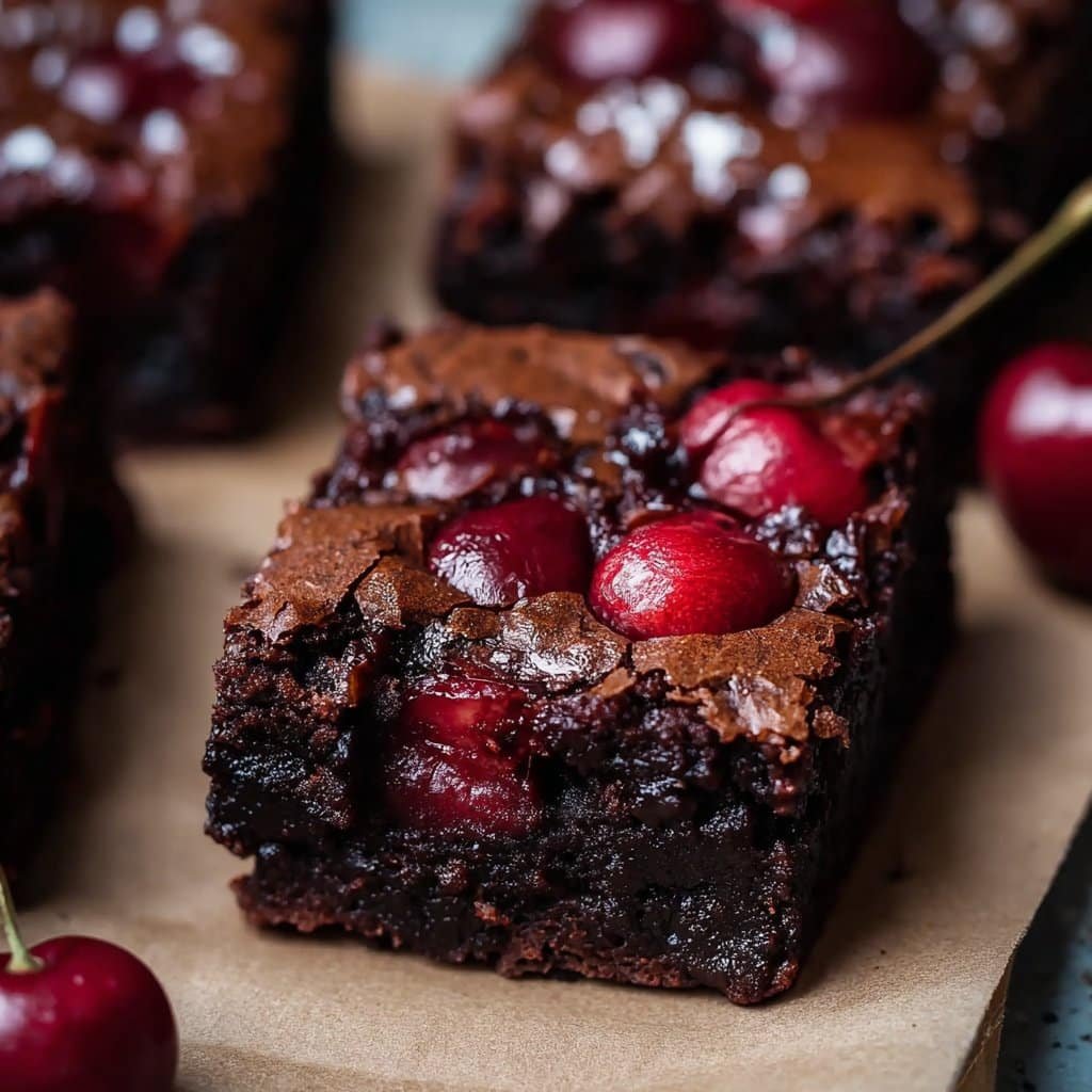 Roasted Cherry Brownies
