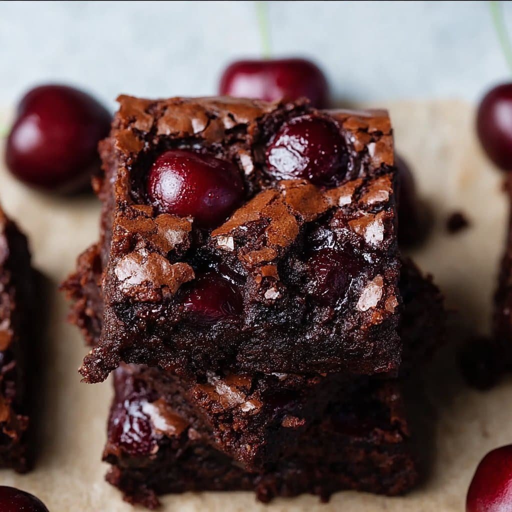 Roasted Cherry Brownies