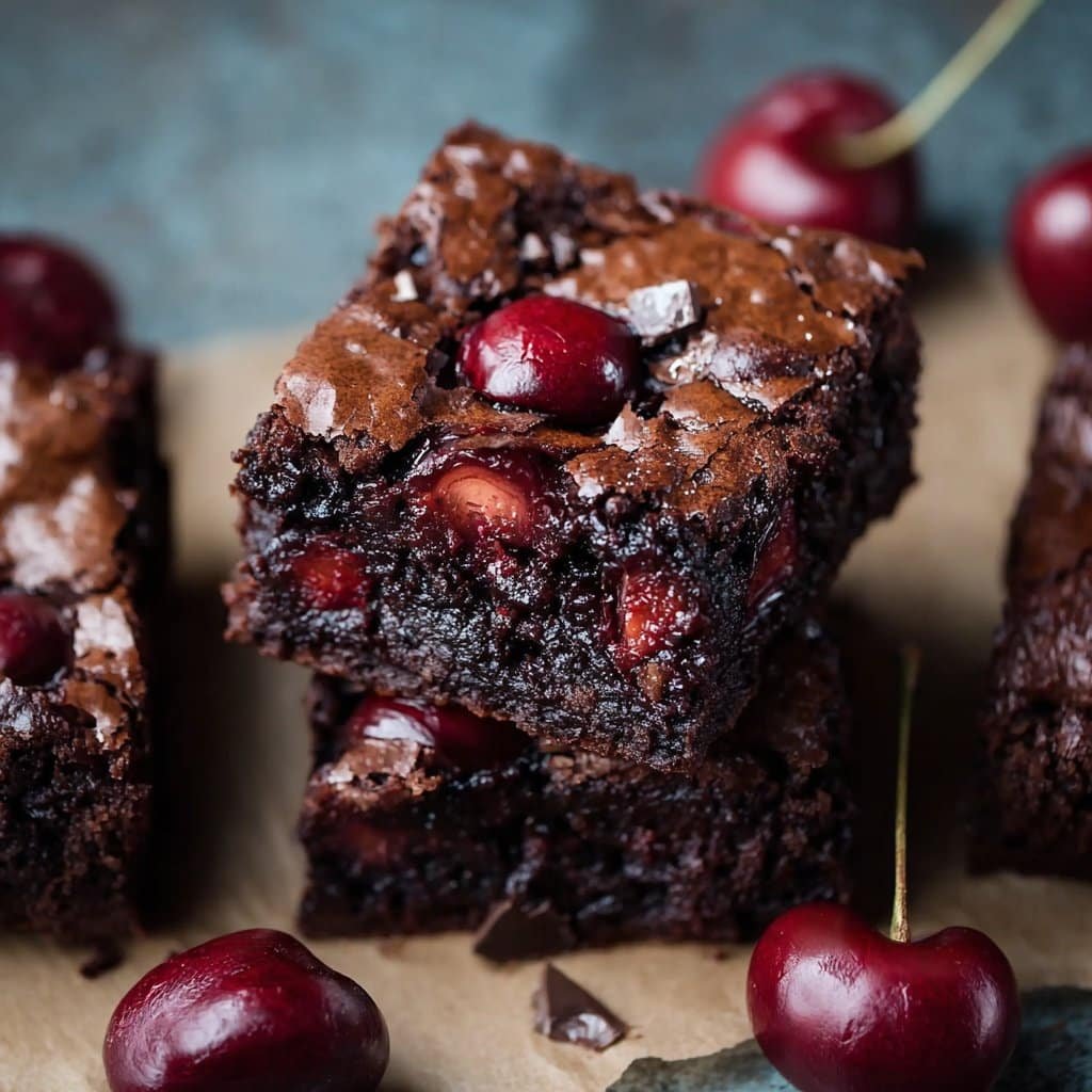 Roasted Cherry Brownies