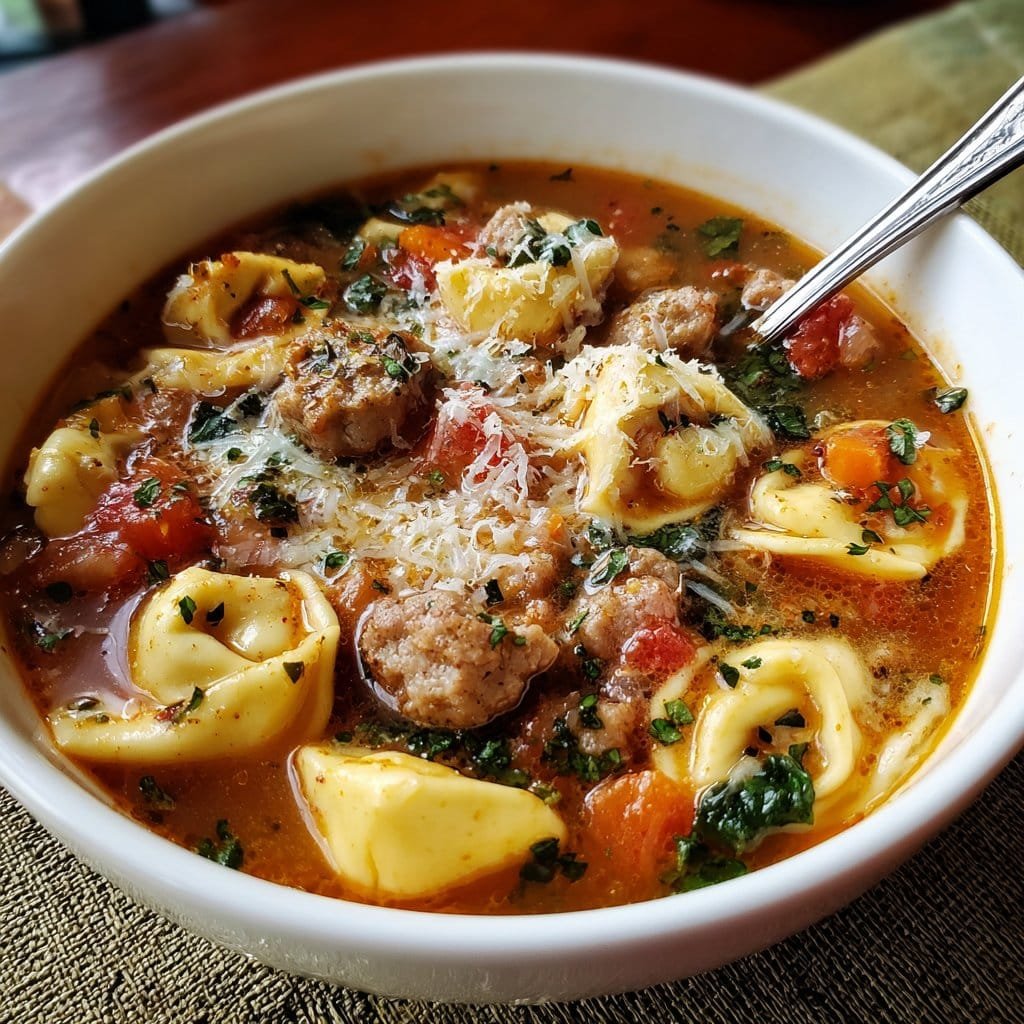 Sausage and Tortellini Soup Hearty Meal
