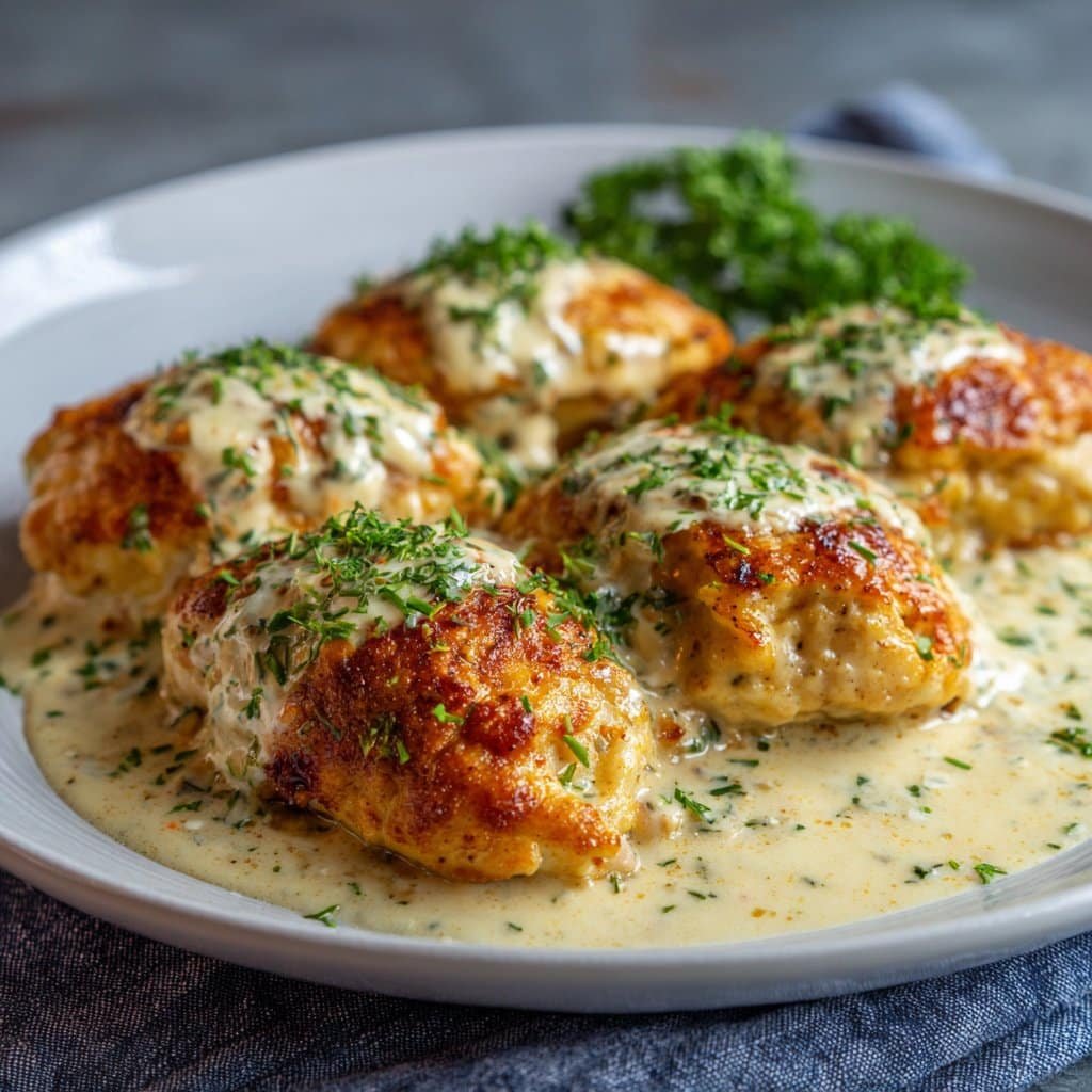 Chicken Pillows With Creamy Parmesan Sauce