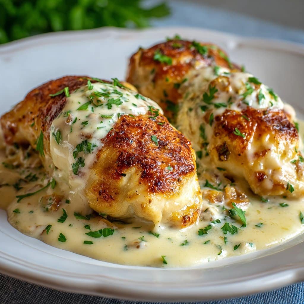 Chicken Pillows With Creamy Parmesan Sauce